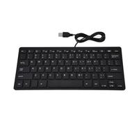 Mini clavier filaire USB ultra fin à 78 touches pour ordinateur de bureau, ordinateur portable, PC (noir)