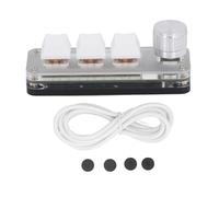 Mini clavier mécanique filaire 3 touches, pavé macro RVB avec interrupteur rouge anti-poussière, contrôle industriel de bureau de jeu programmable, construction en métal acrylique