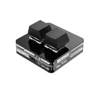 Mini clavier mécanique RVB pour mini clavier mécanique à 2 touches, macros personnalisables pour jeux vidéo, clavier à deux touches avec raccourcis pour la copie (noir sans mots)