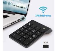 Mini clavier numérique sans fil à 18 touches, clavier de comptabilité financière rétroéclairé bleu avec fonction de sortie de veille, Plug and
