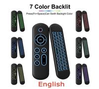 Mini Clavier Rétro-4.2 Sans Fil,Télécommande Air Mouse,Gyroscope,Mode Touristes,Btstimule 7 Documents,Rétro-Éclairage Pour Android,Smart Tv Box,Pc.English-Backlight.