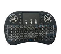 Mini clavier sans fil avec pavé tactile et souris rétroéclairage LED - Batterie rechargeable intégrée - Clavier USB 2,4 GHz pour Android TV Box Raspberry Pi PC tablettes Smart TV IPTV KODI