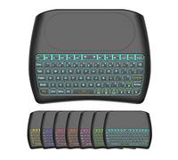 Mini clavier sans fil D8 avec pavé tactile, rétroéclairé coloré, petit clavier sans fil, mini clavier portable à distance pour PC, Raspberry Pi 4, Android TV Box, KODI, Windows 7 8 10