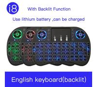 Mini clavier sans fil i8 2.4GHz, rétroéclairé, avec pavé tactile, souris, pour Raspberry Pi 3 RPI 2, Mini PC, Smart TV, Android TV Box