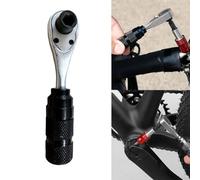 Mini clé à cliquet 4 en 1 avec poignée amovible et incréments de rotation de 5 degrés, optimisée pour les embouts de tournevis de 6,35 mm dans les tâches de réparation (tête de clé)