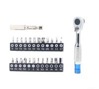 Mini clé à cliquet 72 dents avec connexion magnétique pour Torx T8-T40 et embouts de tournevis Phillips PH0-PH3, construction en alliage d'acier pour réparation de vélo et (d)