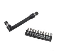 Mini liquet à angle droit pour les espaces restreints - Outil à main magnétique en forme de L avec construction en acier au carbone pour réparation automobile 110 mm (11 pièces)