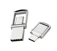 Mini clé USB 128 Go - USB C et USB A - Double clé USB - Avec couvercle rotatif - Stockage externe - Pour iPhone 17/16/15, Android, MacBook, iPad, ordinateurs portables, PC et plus encore