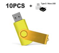Mini clé USB 2.0 avec laser gratuit,4 Go,8 Go,16 Go,32 Go,64 Go,128 Go,10 pièces/lot - Type Yellow-128GB