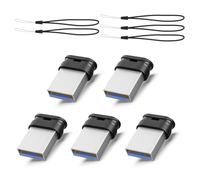 Mini Clés USB 16 Go, Vansuny Lot de 5 Petite Clé USB 3.0 16Go avec Cordon Portable pour Voiture, Bureau, Ordinateur Portable Noir Ultra Fit Flash Drive Up to 70 Mo/s Read