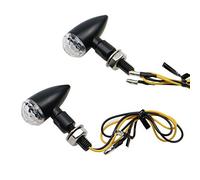 Mini clignotant en forme de balle pour moto Retro Cafe Racer Cruiser Chopper CB GN (Transparent)
