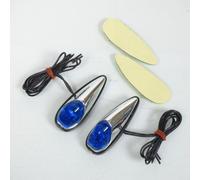 Mini Clignotant Feu Décoratif Goutte D'eau Chromé À Led Verre Bleu Pour Moto Scooter