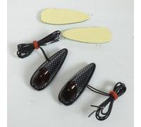 Mini Clignotant Goute D'eau Carbone Orange Fumé À Led Pour Moto Scooter Feu Décoratif
