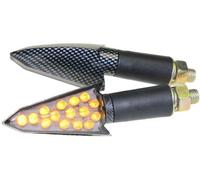 Mini-clignotants LED 2 pièces Lynx carbone teinté pour scooter moto