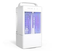 Mini climatiseur portable 36 dB silencieux et silencieux, refroidisseur d'air portable à 3 vitesses, lumière d'ambiance colorée, équipé d'une tête vibrante grand angle, d'un refroidissement par brouil