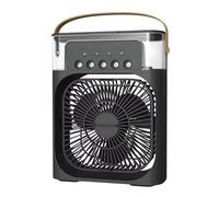 Mini Climatiseur Portable 4 en 1, Mini Ventilateur De Refroidisseur D'eau, Climatiseur Silencieux,Ventilateur D'évaporation Humidifier Type-C avec Minuterie