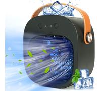 Mini climatiseur portable, 5200 mAh, rechargeable, 3 vitesses de vent, silencieux, petit ventilateur de bureau personnel pour chambre, voiture, maison, camping, voyage et bureau