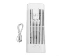 Mini climatiseur portable - Refroidisseur d'air personnel - 3 vitesses - Fonctionnement silencieux - Crochet pour suspendre - ABS - Blanc - 8,5 x 8,5 x 22 (2400 mAh)