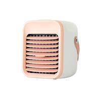 Mini climatiseur portable, ventilateur personnel 3 vitesses, refroidisseur d'air par évaporation 3 en 1, ventilateur de bureau avec réservoir d'eau de 300 ml, for la maison, la chambre(Pink)