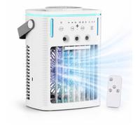 Mini climatiseur portable XJR 1000ml refroidisseur d’air 1000 mL télécommande humidificateur 3 vitesses 7 couleurs blanc