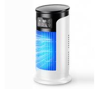 Mini climatiseur silencieux 4 en 1, climatiseur mobile avec 9 vitesses, 7 couleurs de lumière, 3 modes de brume, climatiseur mobile sans tuyau d'évacuation, mini refroidisseur d'air pour maison/bureau
