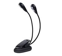 Mini Clip on Light Lampe à LED à Double Bras Réglable avec Câble USB pour Pupitre à Musique Lecture De Livre Noir 29cm(8 Beads)