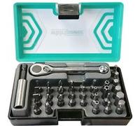 mini cliquet 1/4 et jeu de 30 embouts de vissage 1/4 - coffret 33 pcs -