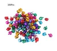 Mini Cloches Jingle En Aluminium, 100 Pièces, Perles Amples, Pendentifs Pour Fête De Festival, Décoration D'Arbre De Noël, Accessoires Artisanaux Diy
