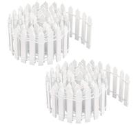 Mini Clôture de Jardin, 2Pcs Miniature Clôture en Bois, 90 cm x 5 cm Petite Clôture en Bois, Clôture Miniature Flexible (Blanc)