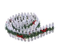 Mini clôture décorative à LED, barrière d'arbre de Noël, bordure de vacances en bois | Décoration de jardin féérique de village d'hiver, décoration lumineuse pour décoration de maison saisonnière