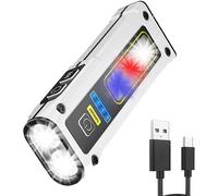 Mini Cob Led Flashlight 600 Lumens Rechargeable Cob Led Flashlight Bright Flashlight With 4 Lighting Modes Multifunction 5 In 1 For Work Walking Running