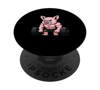 Mini Cochon pour haltérophilie, Bodybuilder, Gym, Amoureux des Animaux PopSockets PopGrip Adhésif
