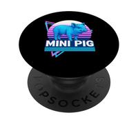 Mini Cochon rétro Vintage Synthwave Esthétique pour Les Amoureux des Animaux PopSockets PopGrip Adhésif