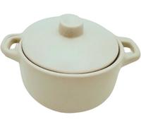 Mini cocotte blanche avec couvercle 15,3 x 5,9 cm Température Four Pour Petits Plats