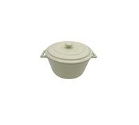 Mini cocotte blanche rayée avec couvercle 17,5 x 9,5 cm Haute Température Four Pour Petits Plats
