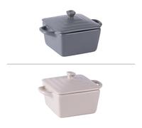 Mini cocotte carré 13 cm en grès (lot de 2) 13.00x9.00 cm