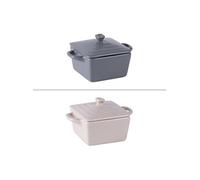 Table Passion - Mini cocotte carrée 13 cm en grès - Lot de 2 - 13x9 cm