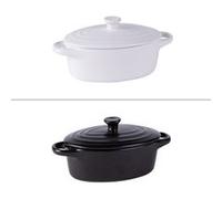 Mini cocotte ovale 16 cm en grès (lot de 2) Table passion