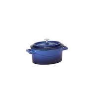 Mini cocotte ovale bleu en fonte - TomPress