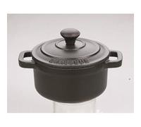 Mini cocotte professionnelle ronde noire avec couvercle finition matte - Diamètre 100mm G