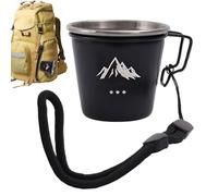 Mini Coffee Cups - Stainless Steel Portable Mugs With Compact Design, Easy Carry And Durable Use, Camping Cup Category For Kids Use For Adults Family Camping Party Hiking Travel Outdoor, Silver Finish