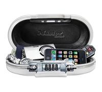 Mini-coffre de rangement portable pour voyage avec câble de sécurité - Blanc MASTER LOCK
