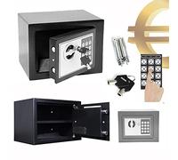 Mini Coffre-Fort, Coffre-Fort à Serrure Electronique, Coffre-fort portatif, Coffre fort Secret, Cofre fort a Cle et a Code pour Maison Hôtel, Format Compact 23 x 17 x 17 cm (4,6L), Noir