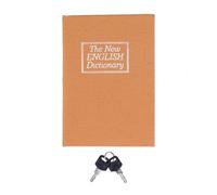 Mini coffre-fort de sécurité, boîte à bijoux avec clés de verrouillage, déguisé en livre pour le rangement de la maison et du bureau, papier texturé, doublure en acier inoxydable (mini jaune)