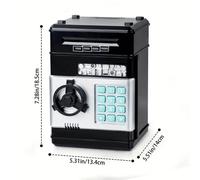 Mini Coffre-Fort Électronique Automatique Pour Pièces De Monnaie,Tirelire D'économie D'argent,Compteur De Mot De Passe,Serrure À Clé À Code,Cadeau Pour Enfant - Type Black
