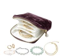 Mini Coffret à Bijoux de Voyage | Pochette Élégante À Multiples Compartiments | Pochette De Rangement De Voyage Avec Compartiments | Pour Femmes : Boucles D'Oreilles, Bagues, Colliers - Usage