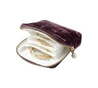 Mini Coffret à Bijoux de Voyage - Pochette Zippée Portable à Compartiments Multiples,Pochette De Rangement De Voyage Avec Compartiments - Pour Boucles d'Oreille Bague Collier Anniversaire Sac à Dos Ma