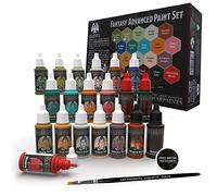 Mini coffret de peinture - Coffret de peinture miniature Fantasy - Peinture modèle Army Painter pour figurines de table - 20x peintures de guerre et un pinceau Kit de peinture miniature avancé)