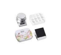 Mini coffret de rangement pour vernis à ongles gel, style aquarelle, avec motif d'oiseaux et de fleurs (4 pièces).