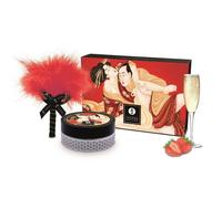 Mini Coffret poudre corporelle fraise/vin pétillant et plumeau assorti - CC1080 Taille : TU